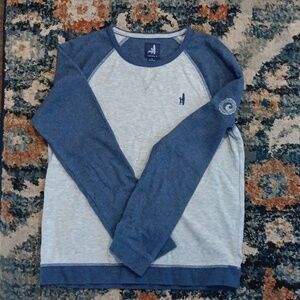 Johnnie O Santa Monica Dan colorblock sweatshirt 12, gray and blue